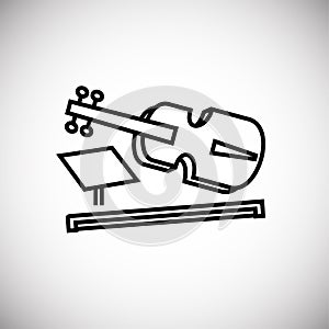 Musical education thin line on white background