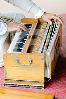 Musical entertainments with harmonium during Guru Purnima