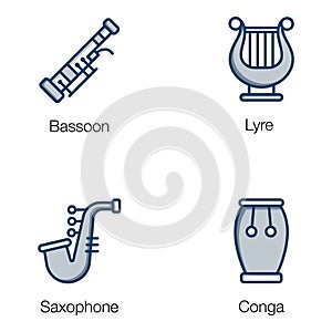 Musical Equipment Flat Vectors Pack