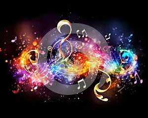 Musical explosion is a modern artistic design with fire.