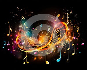 Musical explosion is a modern artistic design with fire.