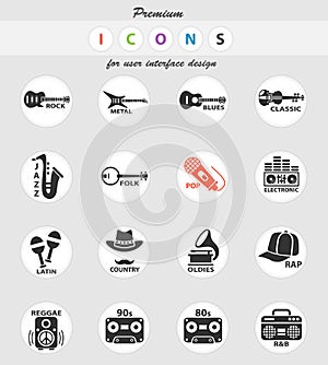 Musical genre web icons