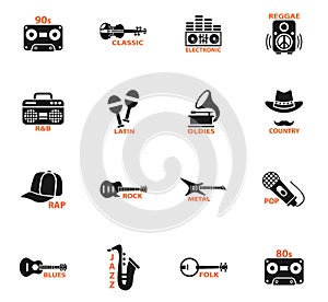 musical genre web icons