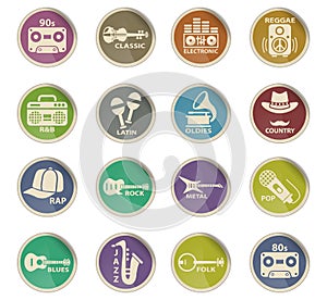 musical genre web icons photo