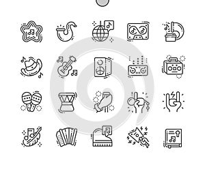 Musical genres Vector Thin Line Icons