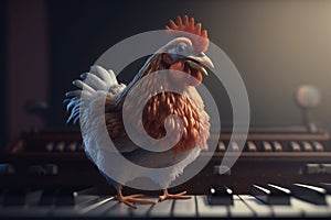 The Musical Hen: A Funny Chicken Playing the Piano