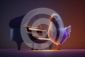 The Musical Hen: A Funny Chicken Playing the Piano