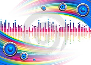 Musical ial background with a rainbow photo