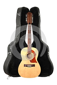 Musical instrument - Front view twelve-string acoustic guitar ha