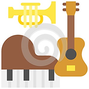 Musical instrument icon, Supermarket and Shopping mall related vector photo