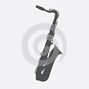 Musical Instrument Saxophone that Plays Jazz Music Direction. Vector Illustration.