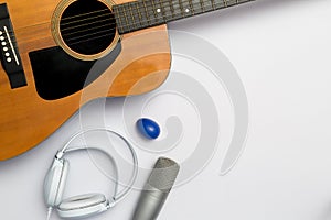Musical instrument on white background.