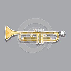 Musical instrument wind pipe, trumpet,  image