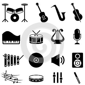 Musical instruments icon set