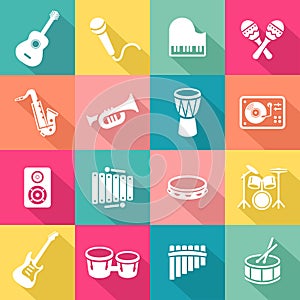 Musical Instruments Icons Set