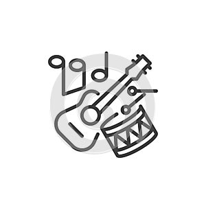 Musical instruments line icon