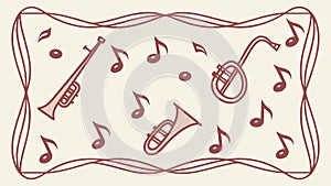 Musical Instruments & Notes, Vibrant Music Theme, vector design Generative AI