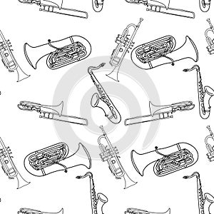 Musical instruments seamless pattern