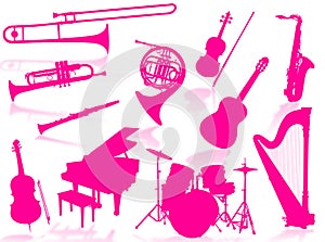 Musical instruments silhouette