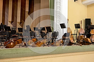 Musical instruments on the stage
