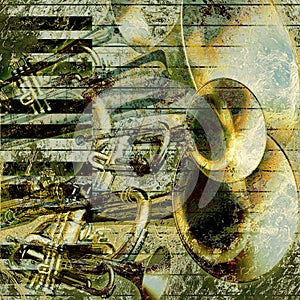 Musical jazz background green