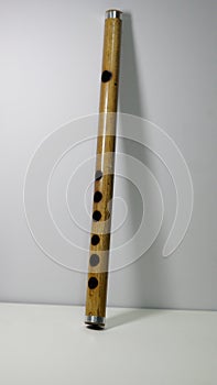 Musical Instrument Flute on White Background photo