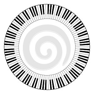 Musical keyboard circle frame