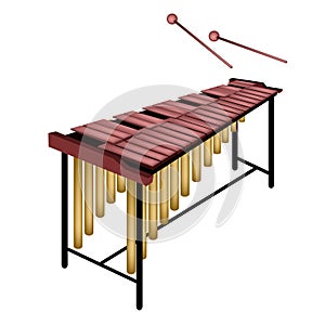 A Musical Marimba Isolated on White Background