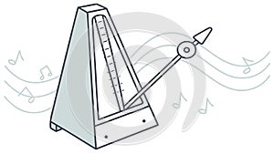 Musical Metronome and Flowing Notes Vector Artwork, vector design Generative AI
