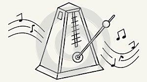Musical Metronome, Rhythm and Practice, Classic Device, vector design Generative AI