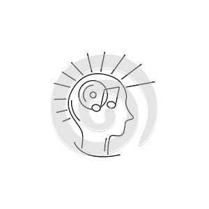 Musical mind icon. Simple element illustration. Musical mind symbol design template. Can be used for web and mobile