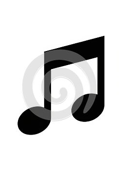 Musical notation symbol featuring an eighth note (quaver), with