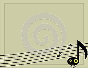 Musical note character background 2