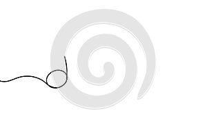 Musical note in continuous line style. Audio message motion. Classic music symbol in linear minimalist style.