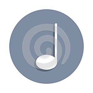 musical note icon in badge style. One of web collection icon can be used for UI, UX