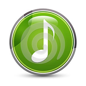 Musical note icon elegant green round button vector illustration