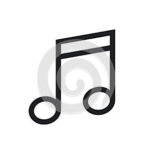 Musical note icon, modern minimal flat design style, vector illustration