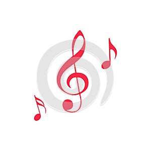 Musical note icon, music icon with not allowed sign. Musical note icon and block, forbidden, prohibit symbol. Vector