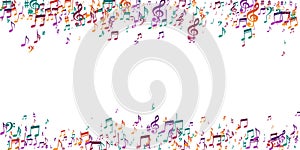 Musical note icons vector pattern. Melody