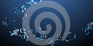 Musical note icons vector wallpaper. Melody