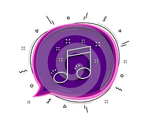 Musical note line icon. Music sign. Vector