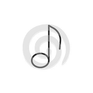 Musical note line icon