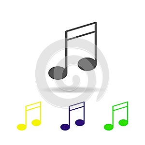 musical note multicolor icon. Element of web icons. Signs and symbols icon for websites, web design, mobile app on white backgrou