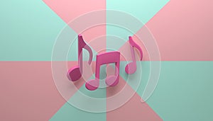 Musical note music symbol 3D render illustration