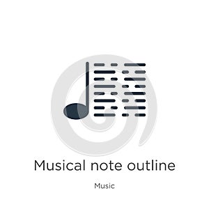 Musical note outline icon vector. Trendy flat musical note outline icon from music collection isolated on white background. Vector