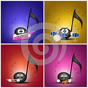 Musical note plays various instruments