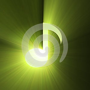 Musical note symbol shine light flare
