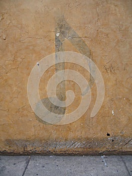 Musical note on wall photo