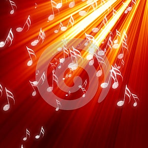 Musical notes on background