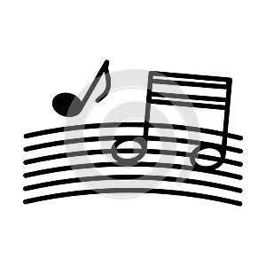 Musical Notes Birthday Party Thin Stroke Icon